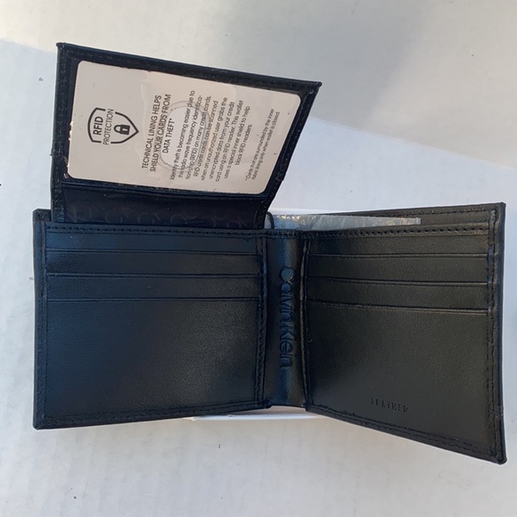 New CALVIN KLEIN Black Leather Mens Wallet - Picture 3 of 7